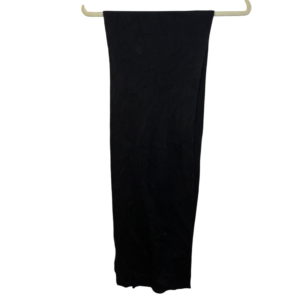 Quince Black Ribbed Knit Scarf